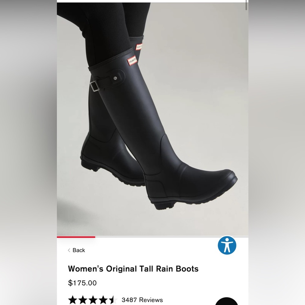 Hunter Women's Original Tall Rain Boots Black: US 9, UK 7